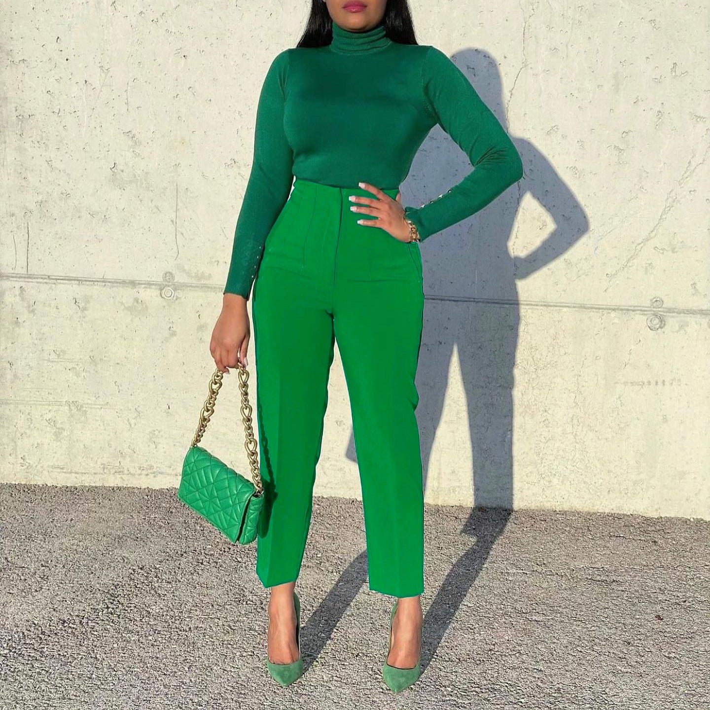 MIRA MIRA Plus Size African High Waist Suit Pants
