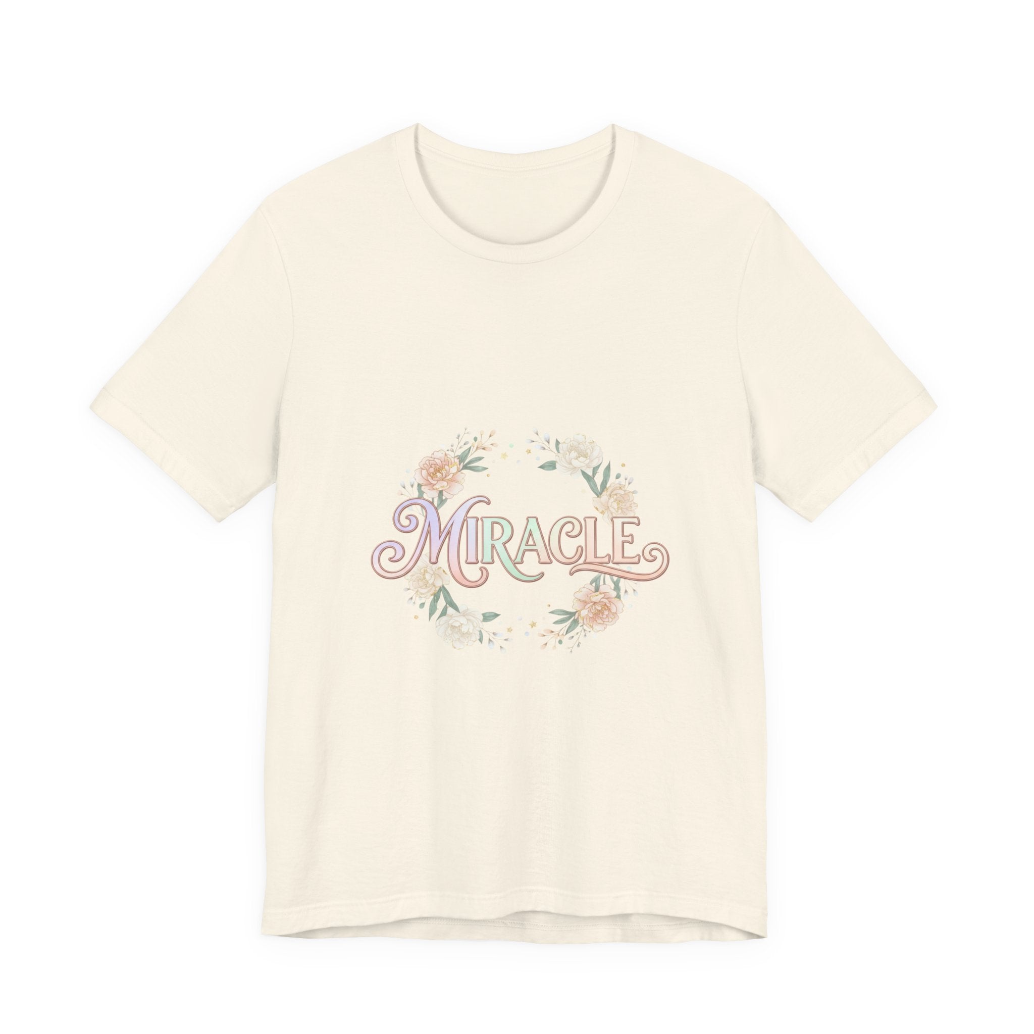 Miracle Serif Tee | Lucky Era aesthetic, pastel script glitter graphic
