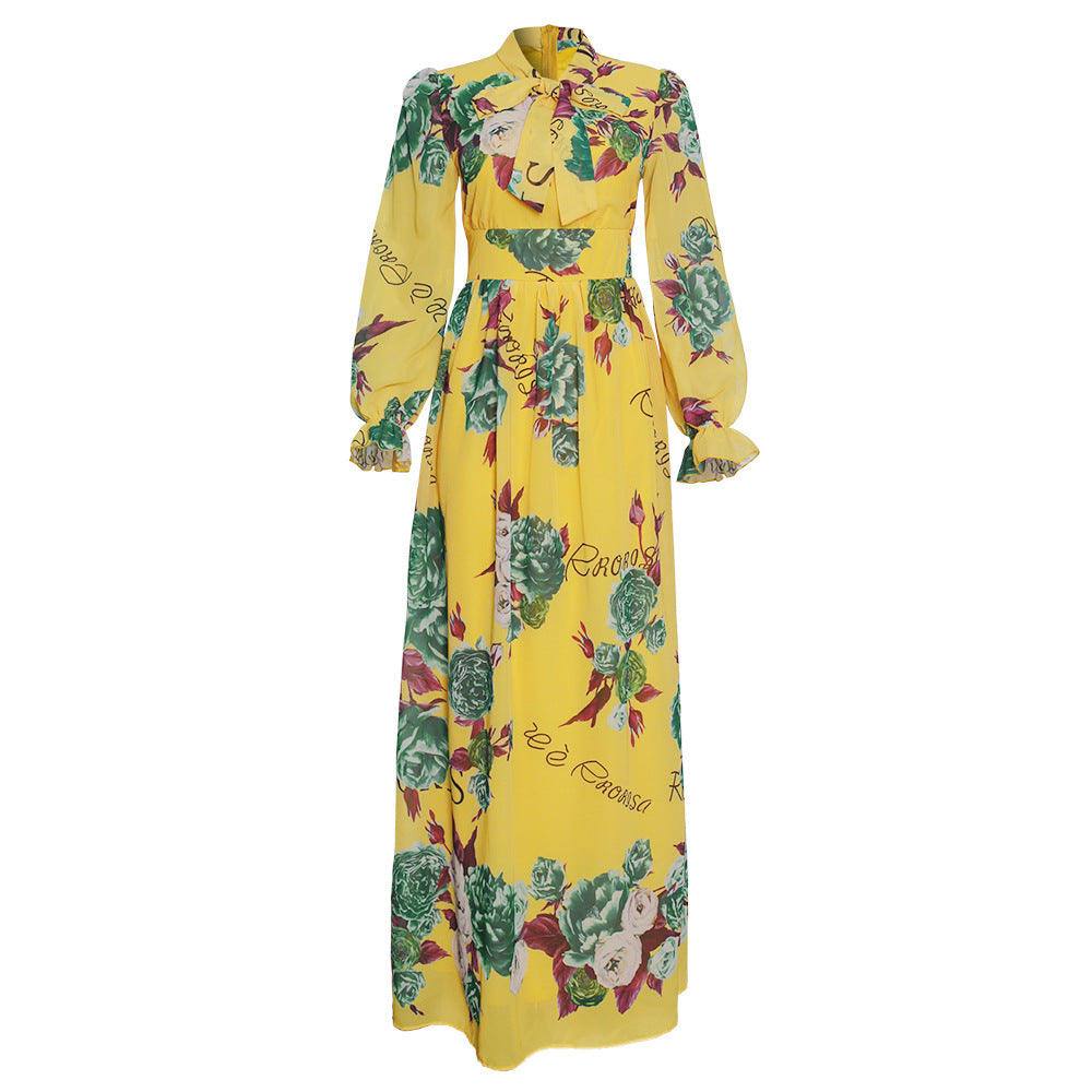 MIRA MIRA Women’s African Chiffon Dress – Big Swing Long Skirt