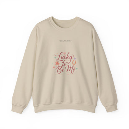 Lucky to Be Me Sweatshirt | Lucky Era, chic glitter script