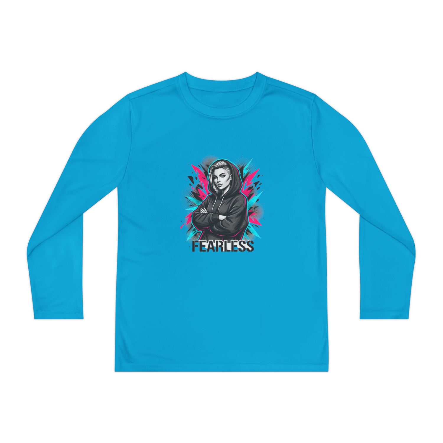 Youth Long Sleeve Tee — Fearless Graphic Hoodie-Style Portrait