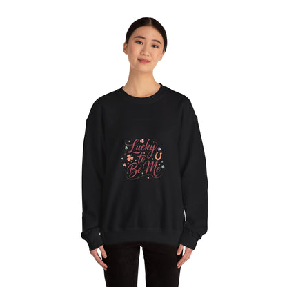 Lucky to Be Me Sweatshirt | Lucky Era, chic glitter script