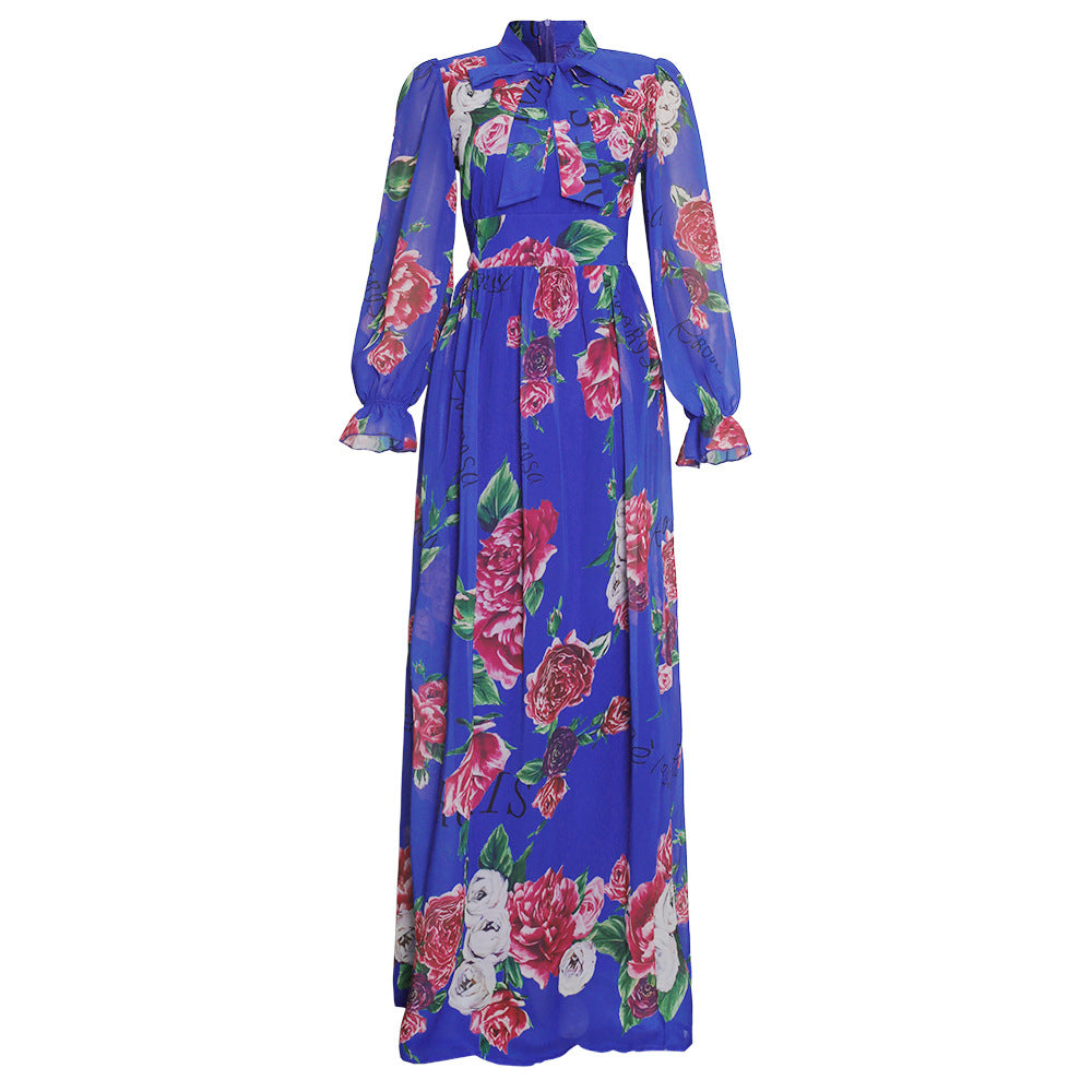MIRA MIRA Women’s African Chiffon Dress – Big Swing Long Skirt