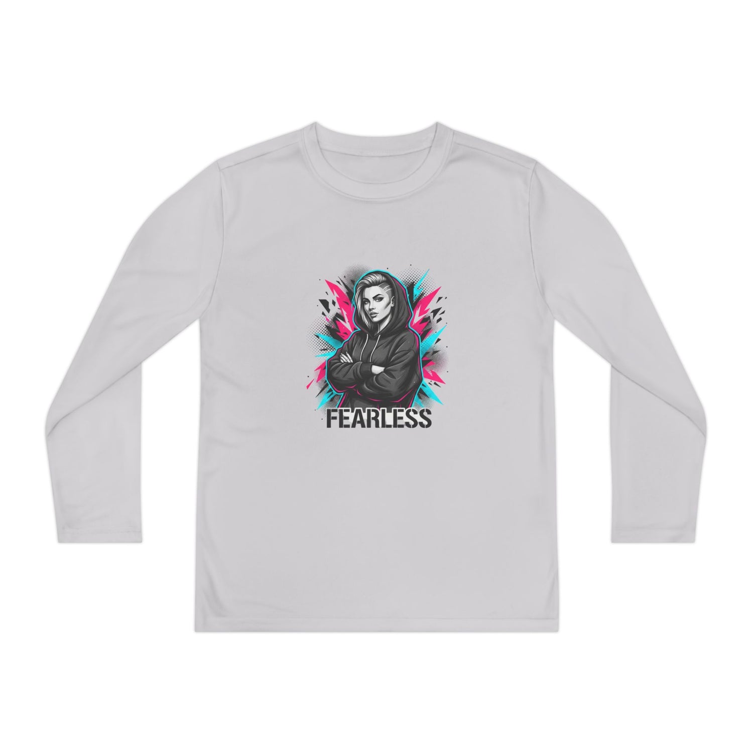 Youth Long Sleeve Tee — Fearless Graphic Hoodie-Style Portrait