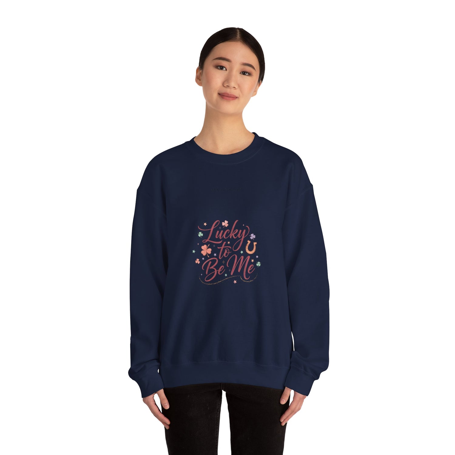 Lucky to Be Me Sweatshirt | Lucky Era, chic glitter script