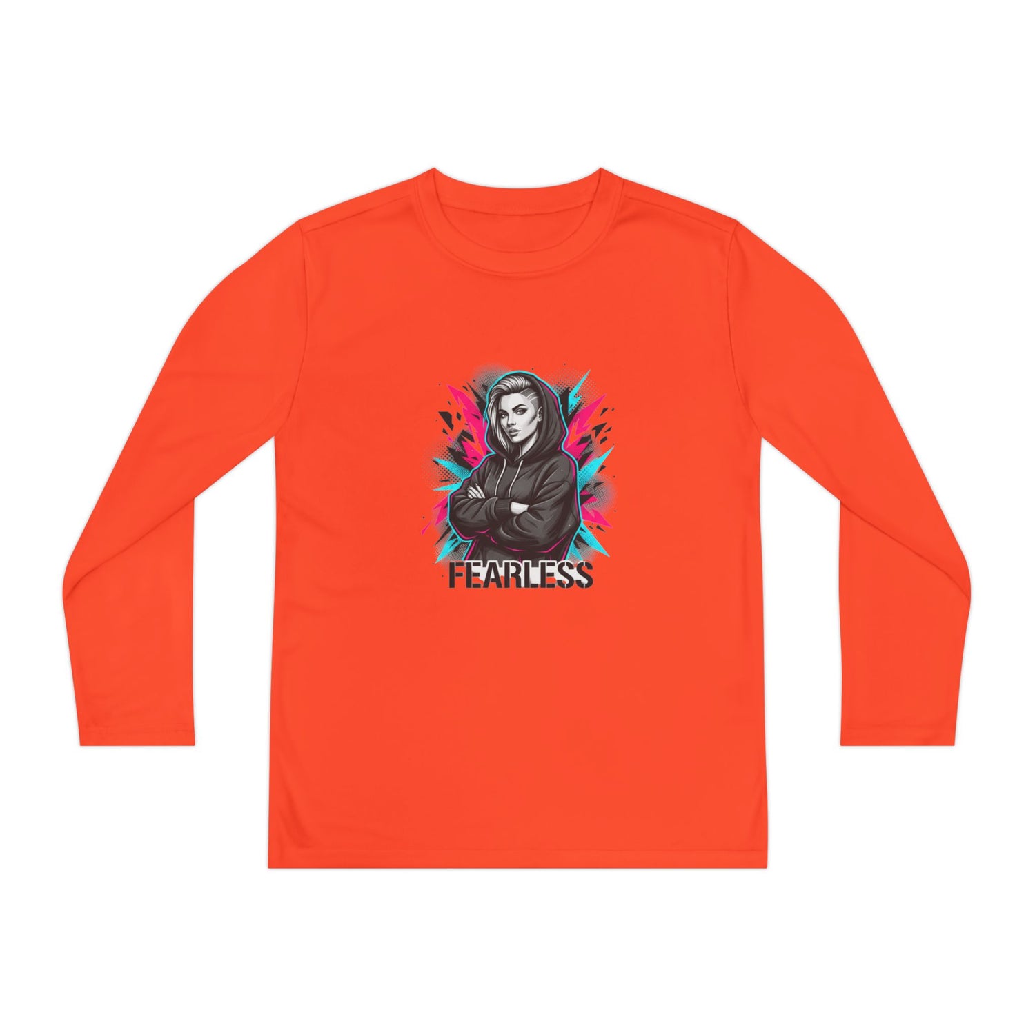 Youth Long Sleeve Tee — Fearless Graphic Hoodie-Style Portrait