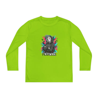 Youth Long Sleeve Tee — Fearless Graphic Hoodie-Style Portrait