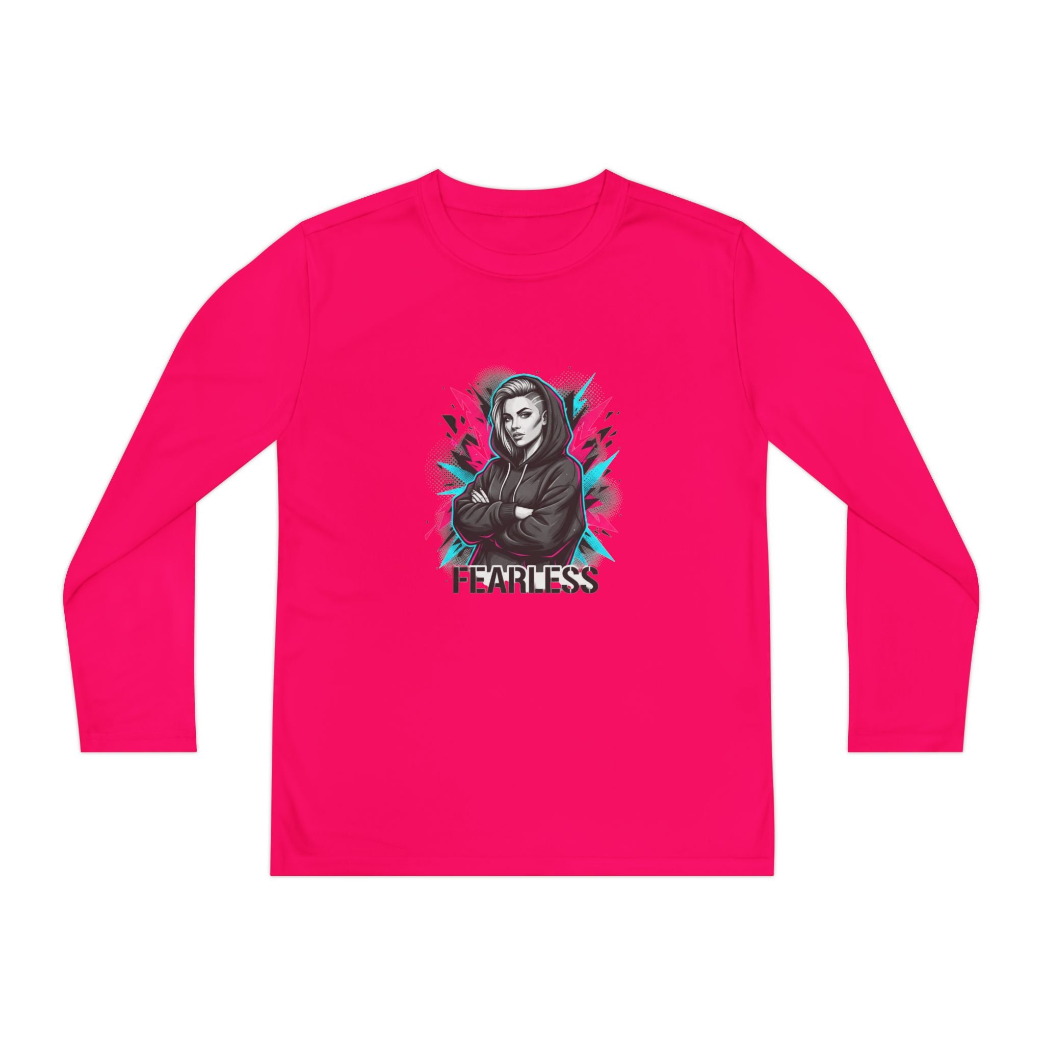 Youth Long Sleeve Tee — Fearless Graphic Hoodie-Style Portrait