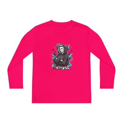 Youth Long Sleeve Tee — Fearless Graphic Hoodie-Style Portrait