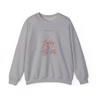 Lucky to Be Me Sweatshirt | Lucky Era, chic glitter script