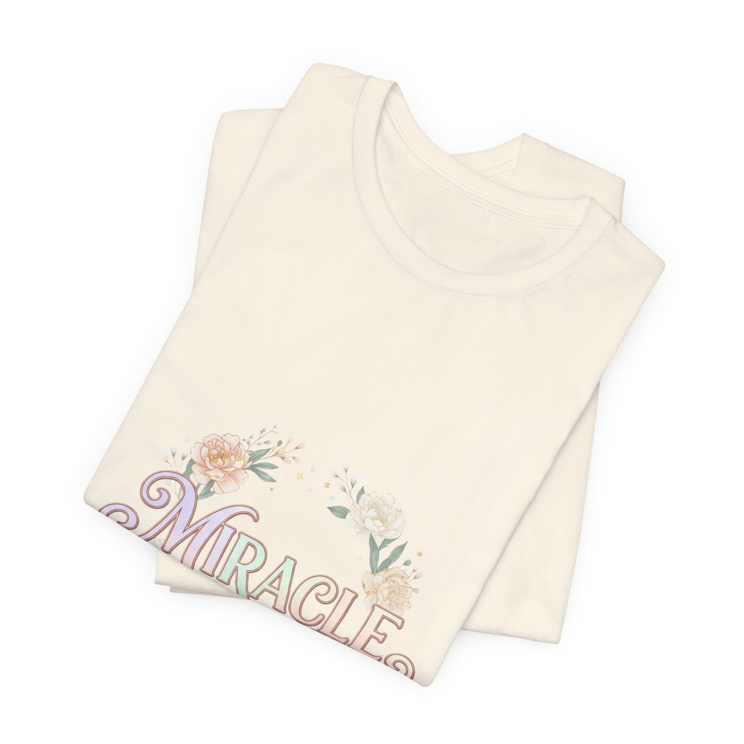 Miracle Serif Tee | Lucky Era aesthetic, pastel script glitter graphic