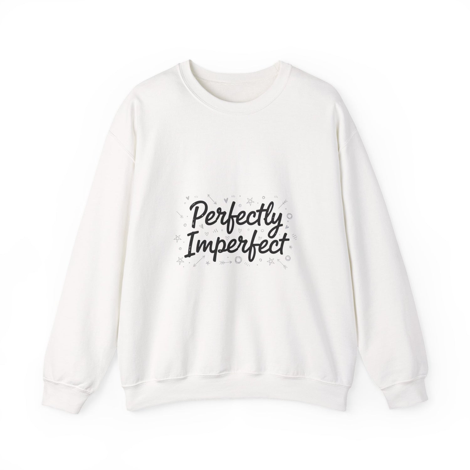 Perfectly Imperfect Marker Script Sweatshirt | handwritten font art, doodle quote