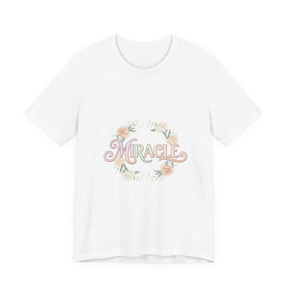Miracle Serif Tee | Lucky Era aesthetic, pastel script glitter graphic