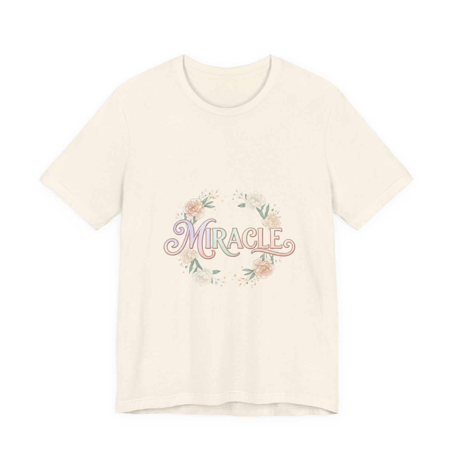 Miracle Serif Tee | Lucky Era aesthetic, pastel script glitter graphic