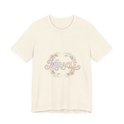 Miracle Serif Tee | Lucky Era aesthetic, pastel script glitter graphic