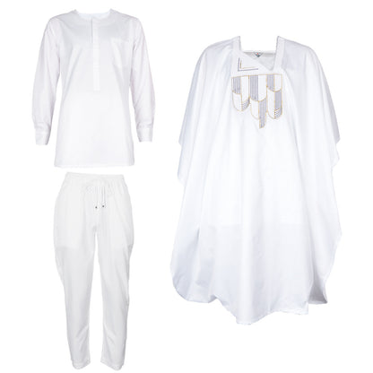 MIRA MIRA African 3-Piece Set – Embroidered Robe &amp; Pants
