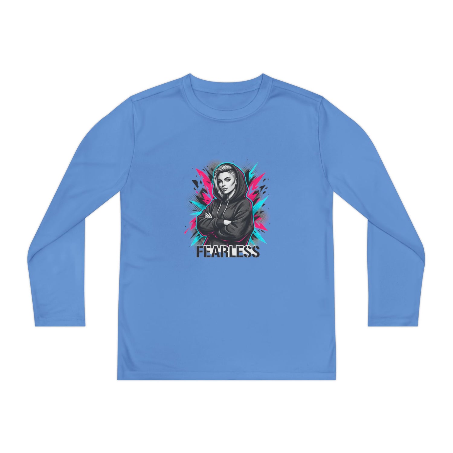 Youth Long Sleeve Tee — Fearless Graphic Hoodie-Style Portrait