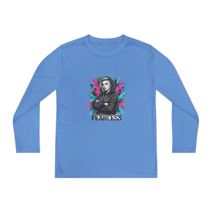 Youth Long Sleeve Tee — Fearless Graphic Hoodie-Style Portrait