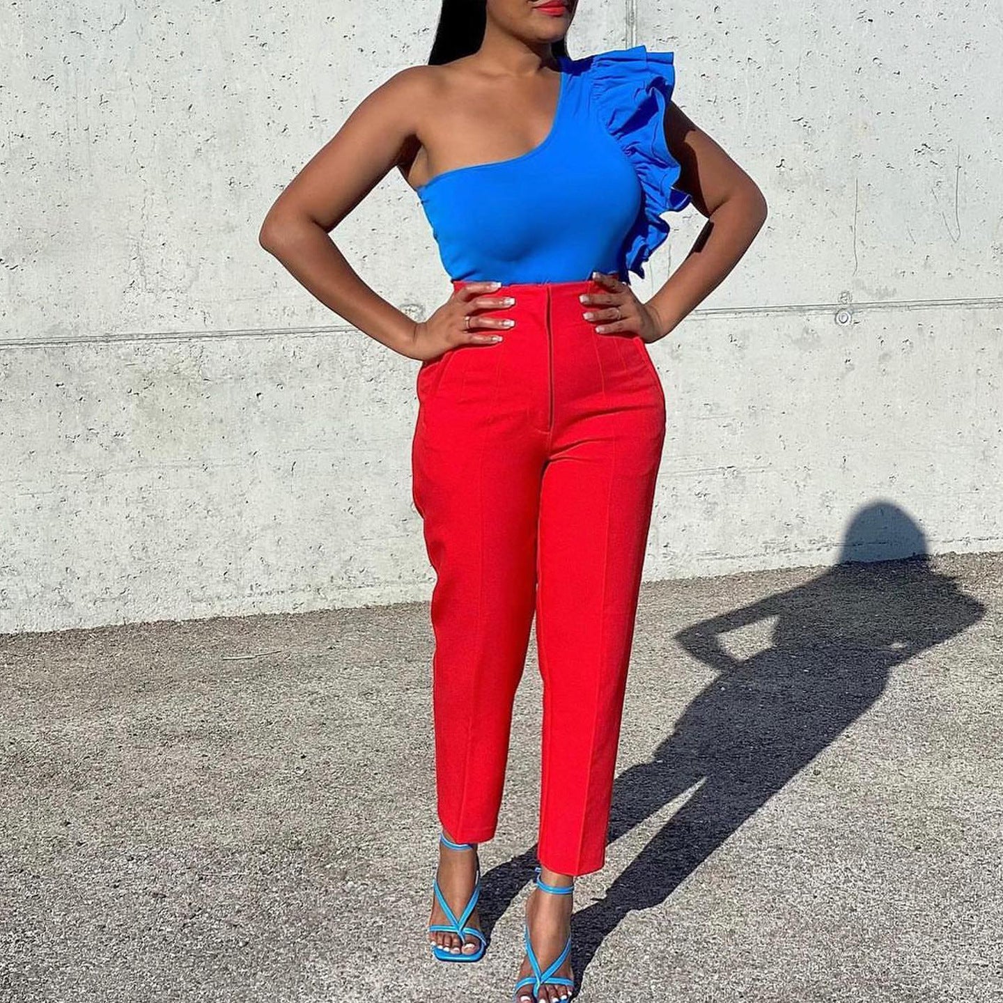 MIRA MIRA Plus Size African High Waist Suit Pants