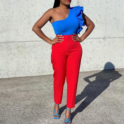 MIRA MIRA Plus Size African High Waist Suit Pants