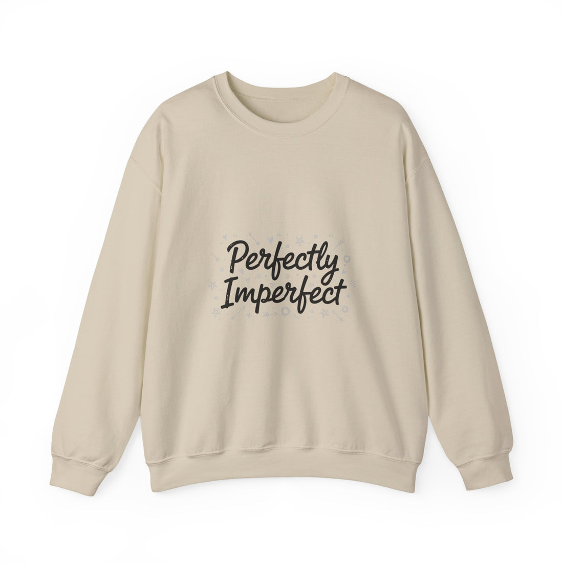 Perfectly Imperfect Marker Script Sweatshirt | handwritten font art, doodle quote