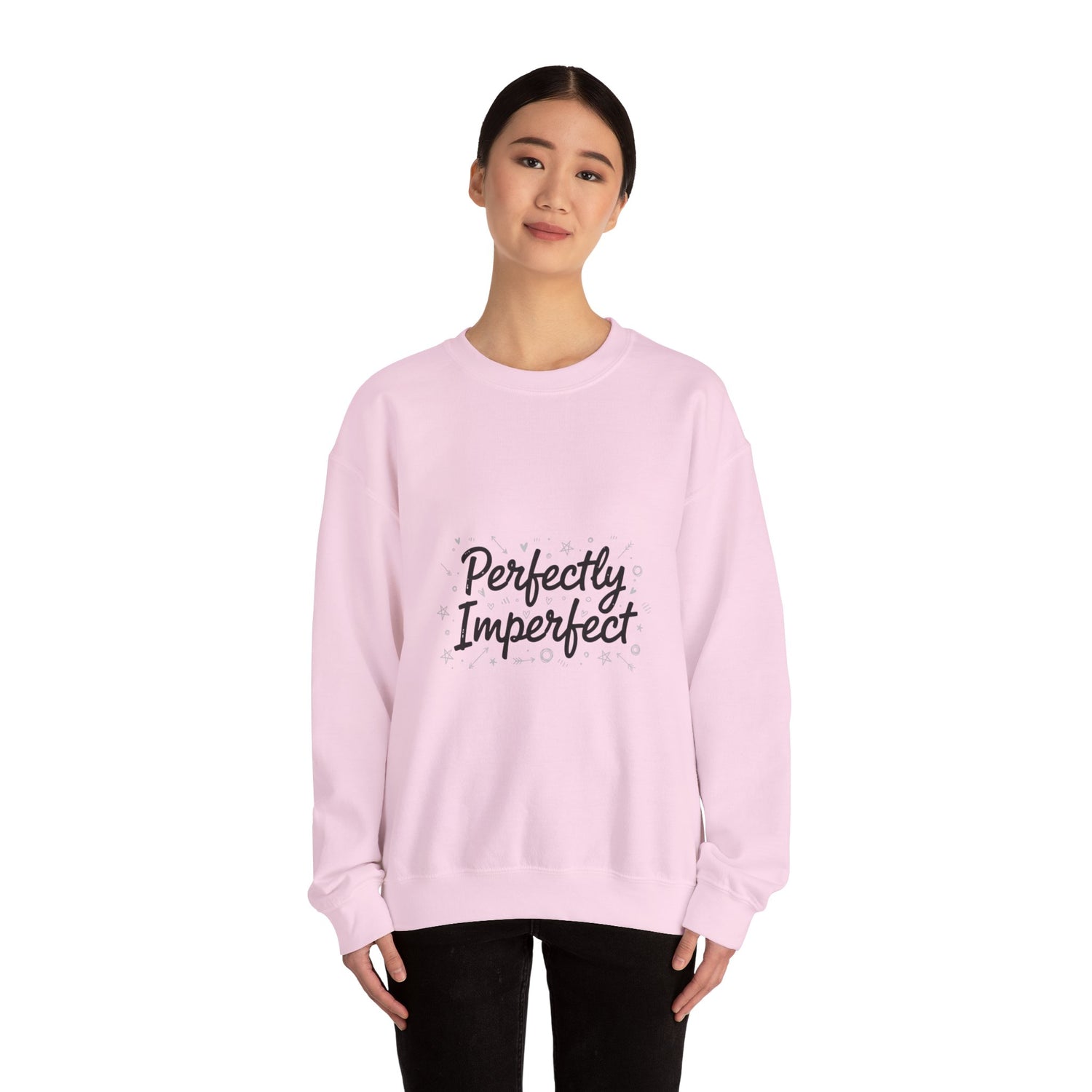 Perfectly Imperfect Marker Script Sweatshirt | handwritten font art, doodle quote