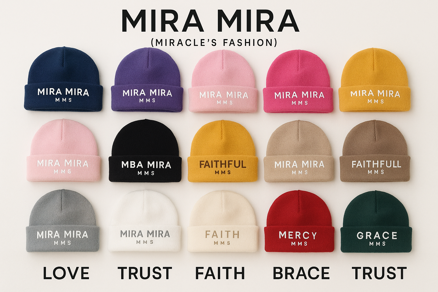 "MIRA MIRA" Unisex Beanie Hat "(MIRACLE&