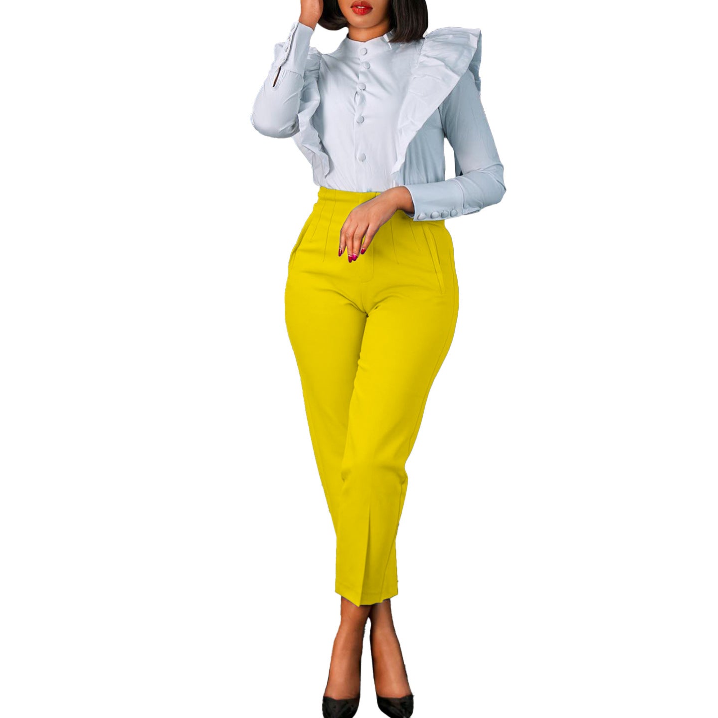MIRA MIRA Plus Size African High Waist Suit Pants