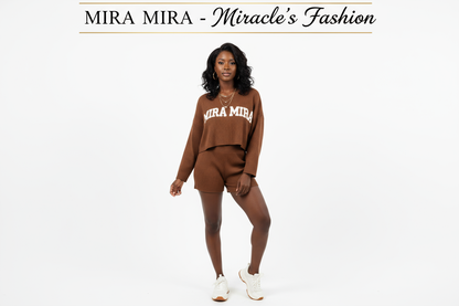 Black Woman in Brown Set