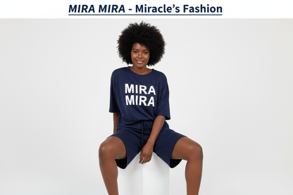 Black Woman in Navy Blue Set
