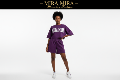 Black Woman in Purple Set