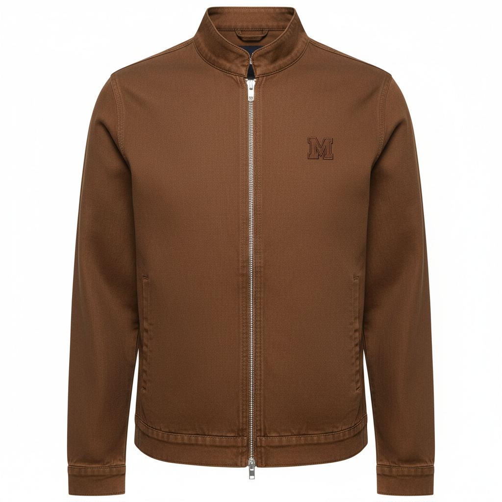 Brown denim zip-up jacket