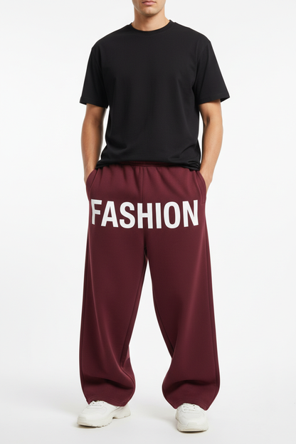 Burgundy FASHION sweatpants