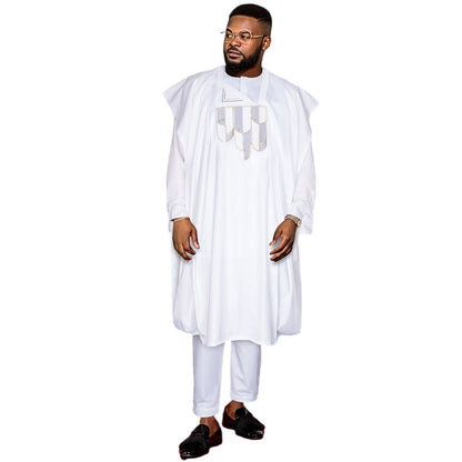 MIRA MIRA African 3-Piece Set – Embroidered Robe &amp; Pants