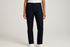 Dark wash jeans on model