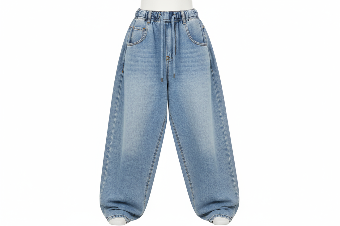 Extra baggy jeans front view