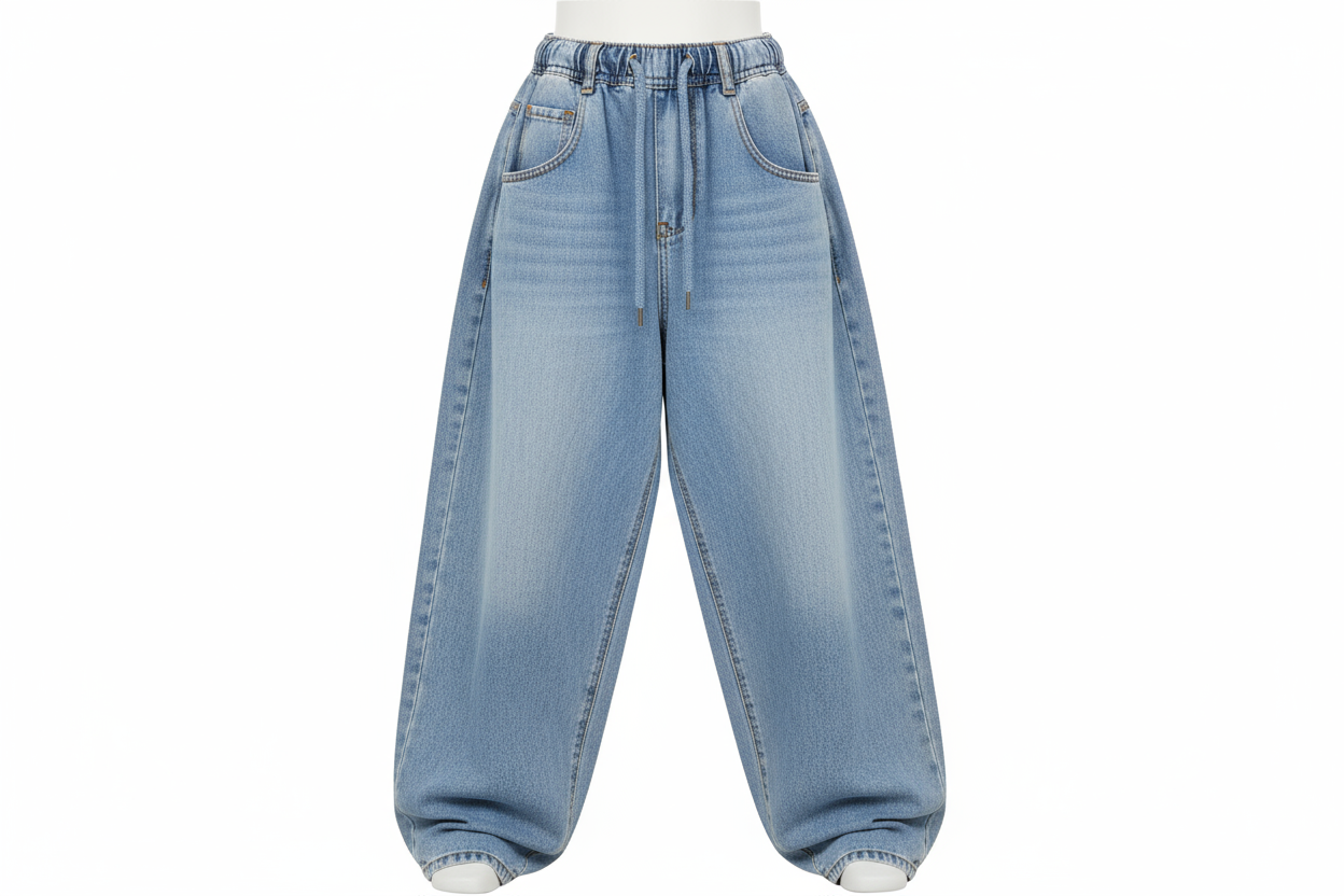 Extra baggy jeans front view