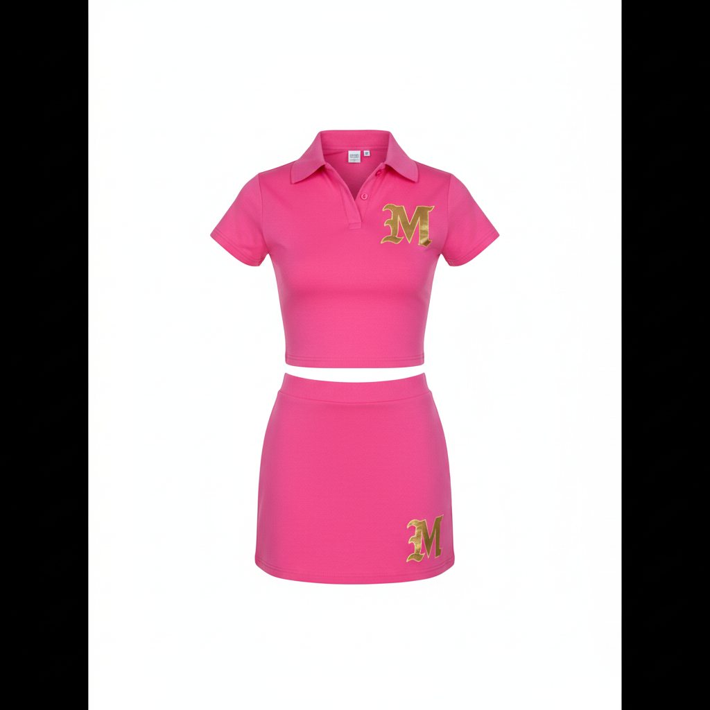 "MIRA MIRA" Cropped Tee &amp; Mini Skirt Matching Set" "(MIRACLE)" FASHION M.M.S