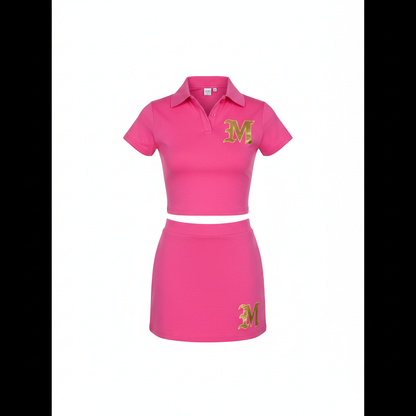 "MIRA MIRA" Cropped Tee &amp; Mini Skirt Matching Set" "(MIRACLE)" FASHION M.M.S