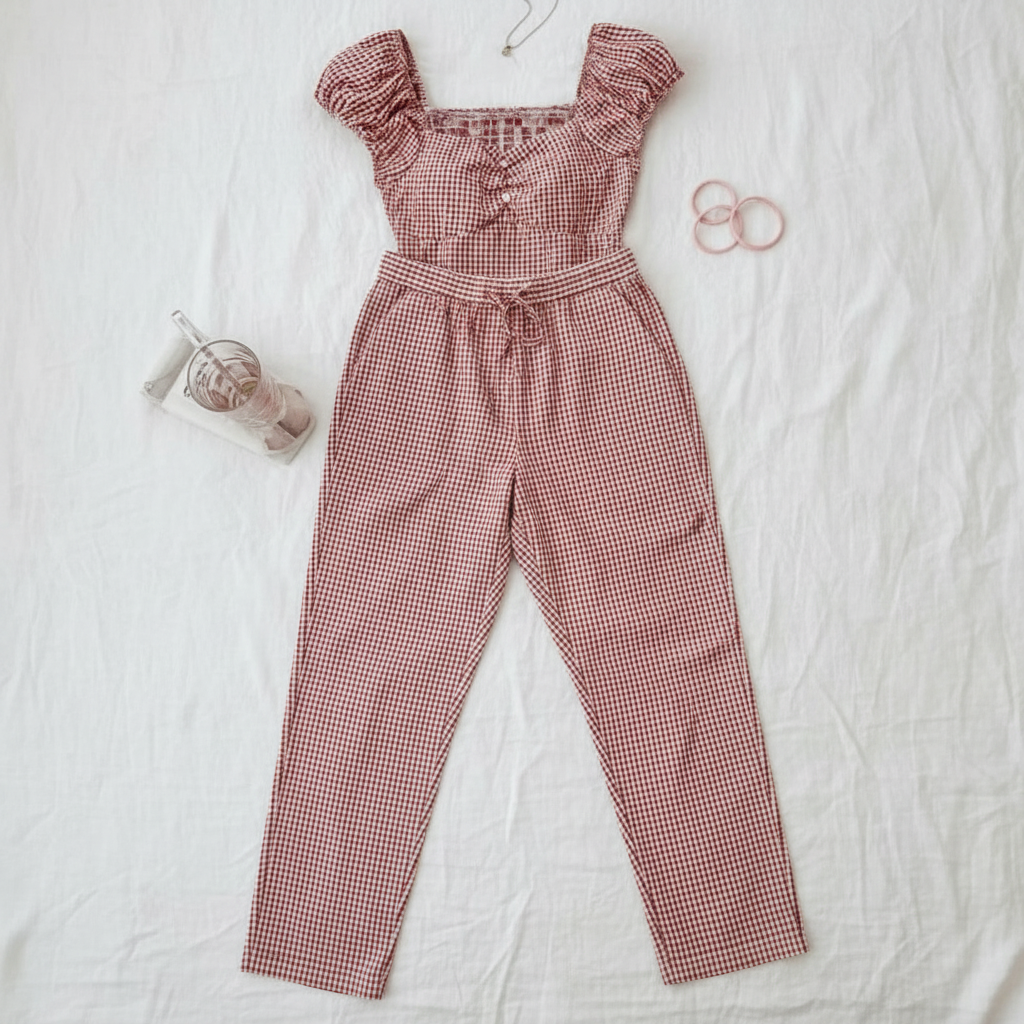 "MIRA MIRA" Logo Gingham Check Jumper, Pants &amp; Tops "(MIRACLE&