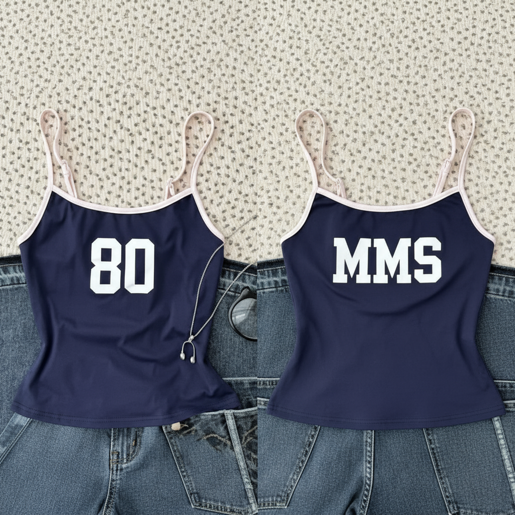"MIRA MIRA" 80 MMS Navy Cami Top "(MIRACLE&