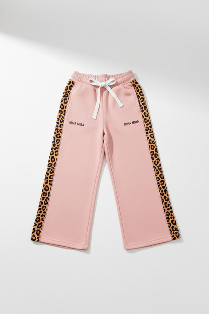 MIRA MIRA Girls Wide Leg Cheetah Print Sweatpants