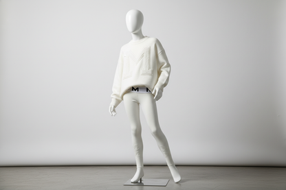 White sweater and tights set with M logo